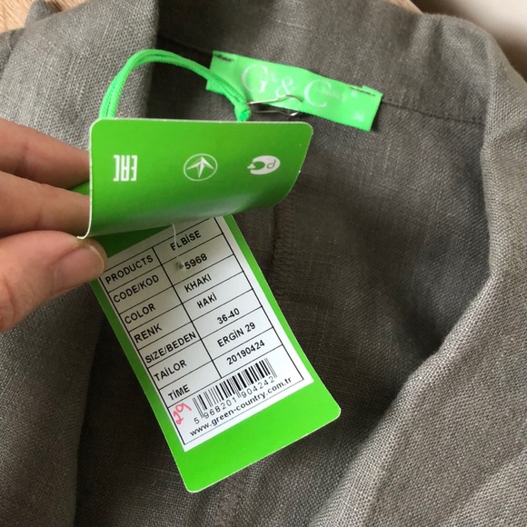 NWT Green linen dress - Picture 5 of 5